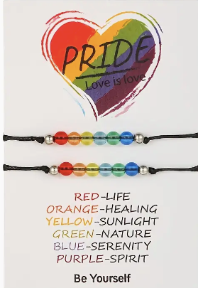 Two Pack Pride Glass Bead Bracelet