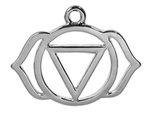 Load image into Gallery viewer, Chakra Charm Pendant Silver Tone

