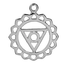 Load image into Gallery viewer, Chakra Charm Pendant Silver Tone
