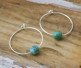 Bohemian Whisper Hoops with Stone