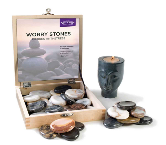 Large Worry Stones (Earth-Toned Mixed Quartz/Granite)