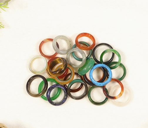 Mixed Semi-Precious Gem Stone Ring Bands