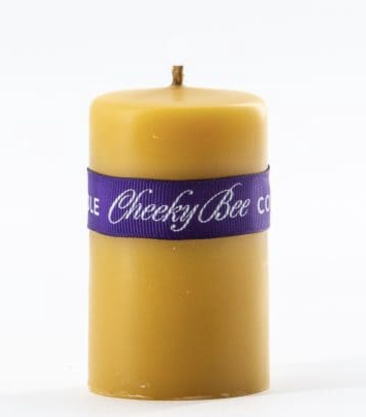 Smooth Pillar Beeswax Candle – Gold 2"x3"