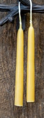 4" Gold Beeswax Tapers (Thin)