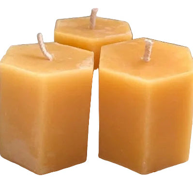 3 Pack Hexagon Beeswax Votives
