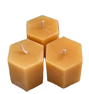 3 Pack Hexagon Beeswax Votives