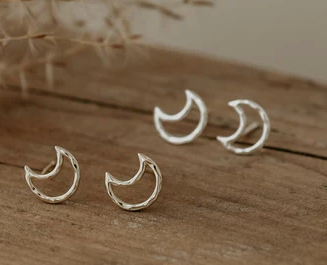 Silhouette Moon Studs