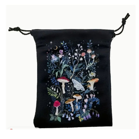 Tarot Bag, Mushrooms and Flowers