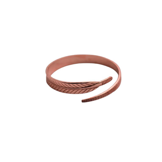 Wrap-around Feather Copper Bracelet