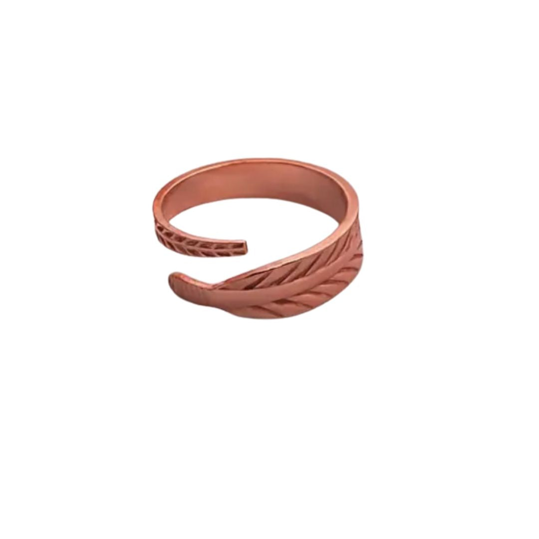 Wrap-around Copper Feather Ring