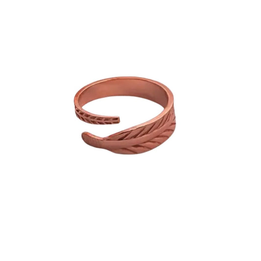 Wrap-around Copper Feather Ring