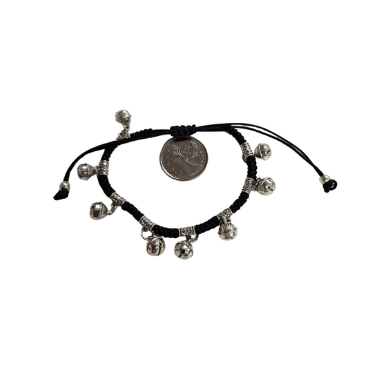 Anklet, Black Knotted With Bells