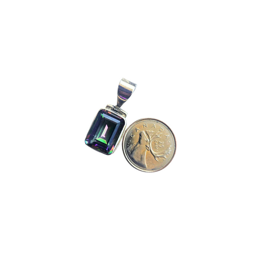 Mystic Topaz Pendant, Rectangular