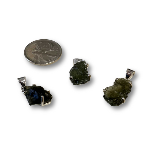 Rough Moldavite Pendants Grade A+