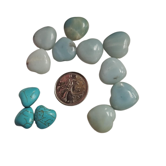 Amazonite Or Dyed Howlite Heart Bead