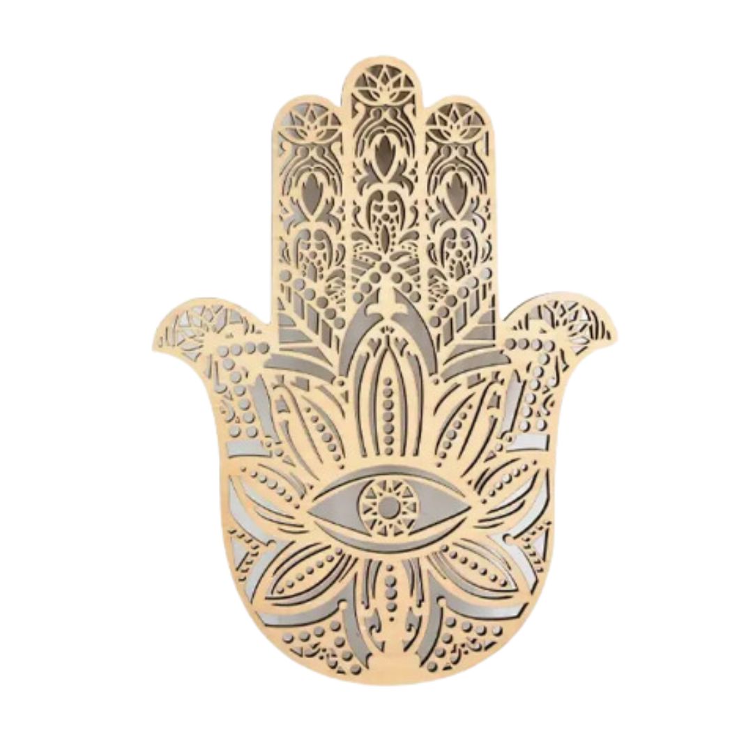 Wooden Hamsa Hand/Evil Eye Wall Decor