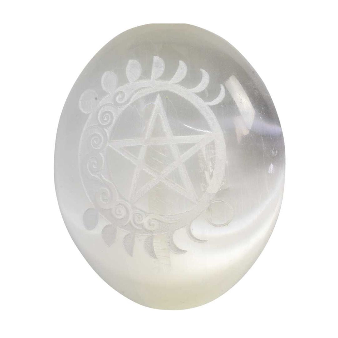 Selenite Palm Stone Pentacle Celtic