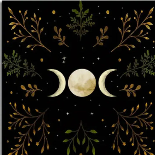 Altar Cloth, Olive Leaf, Triple Moon