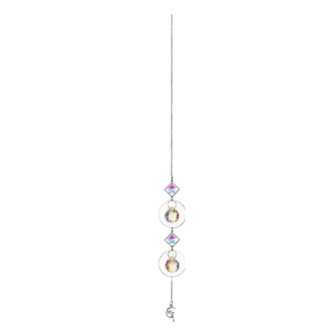 Suncatcher, Silvery With Two Prisms/Two Star Prisms Fairy At Tip