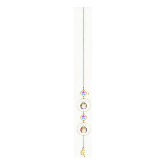 Suncatcher, Golden, Star Prism At Top, Two Spherical Prisms, Fairy