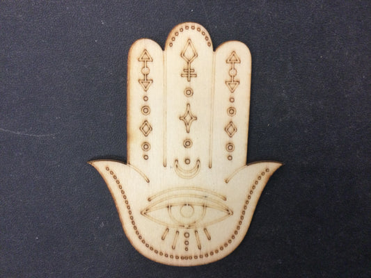 Wood burned Hamsa Hand