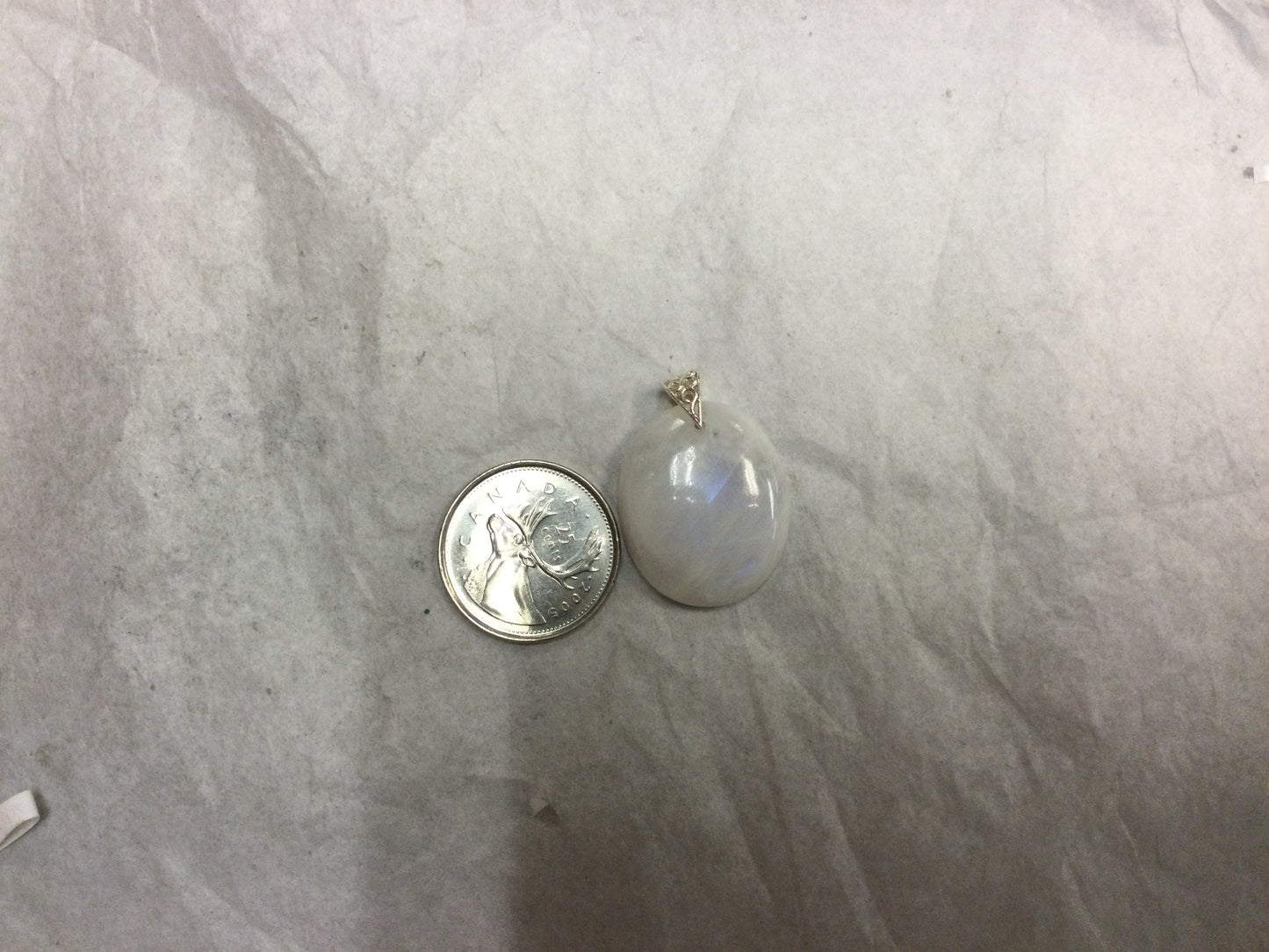 Oval Rainbow Moonstone Pendant