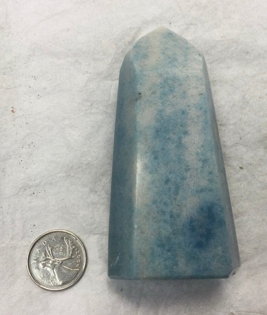 Quartz Point with Blue  Zoisite, 4”