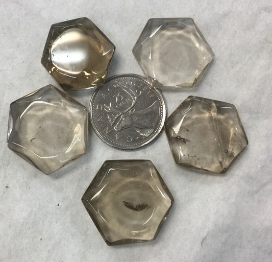 Smokey Quartz Faceted Hexagon