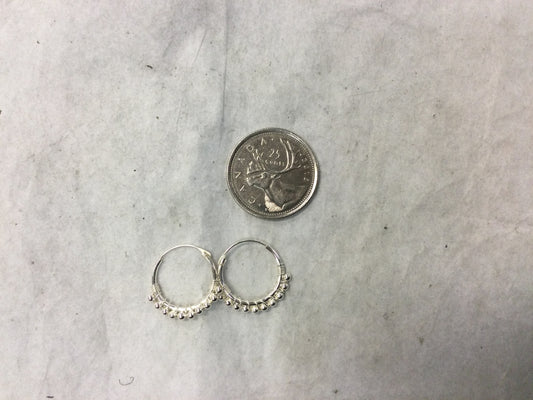 Small  Silver Tiara Hoop Earrings