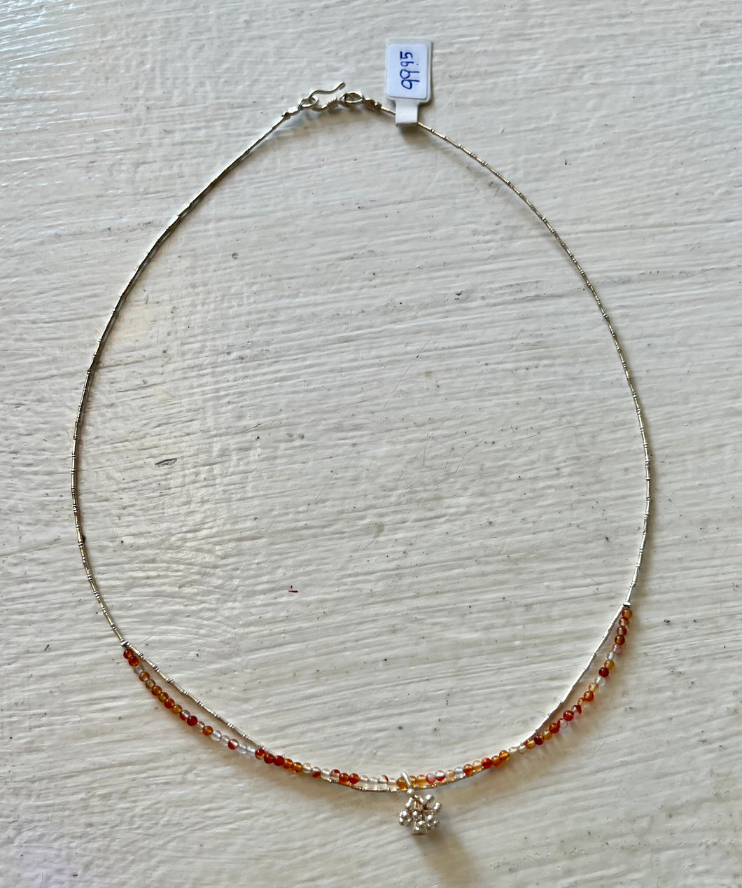 Silver Carnelian Necklace - Handcrafted Karen Tribe Thailand