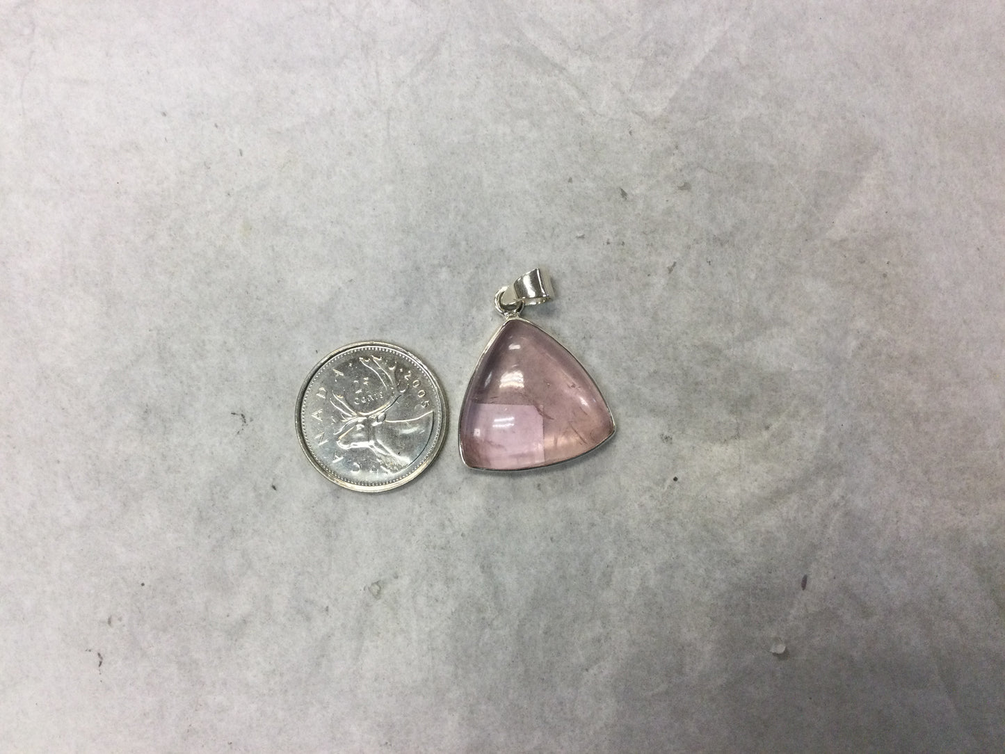 Triangle Rose Quartz Pendant