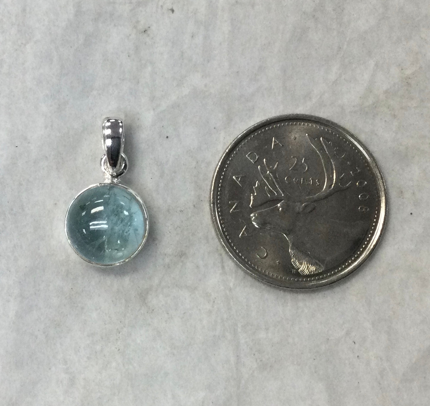 Aquamarine Round Pendant