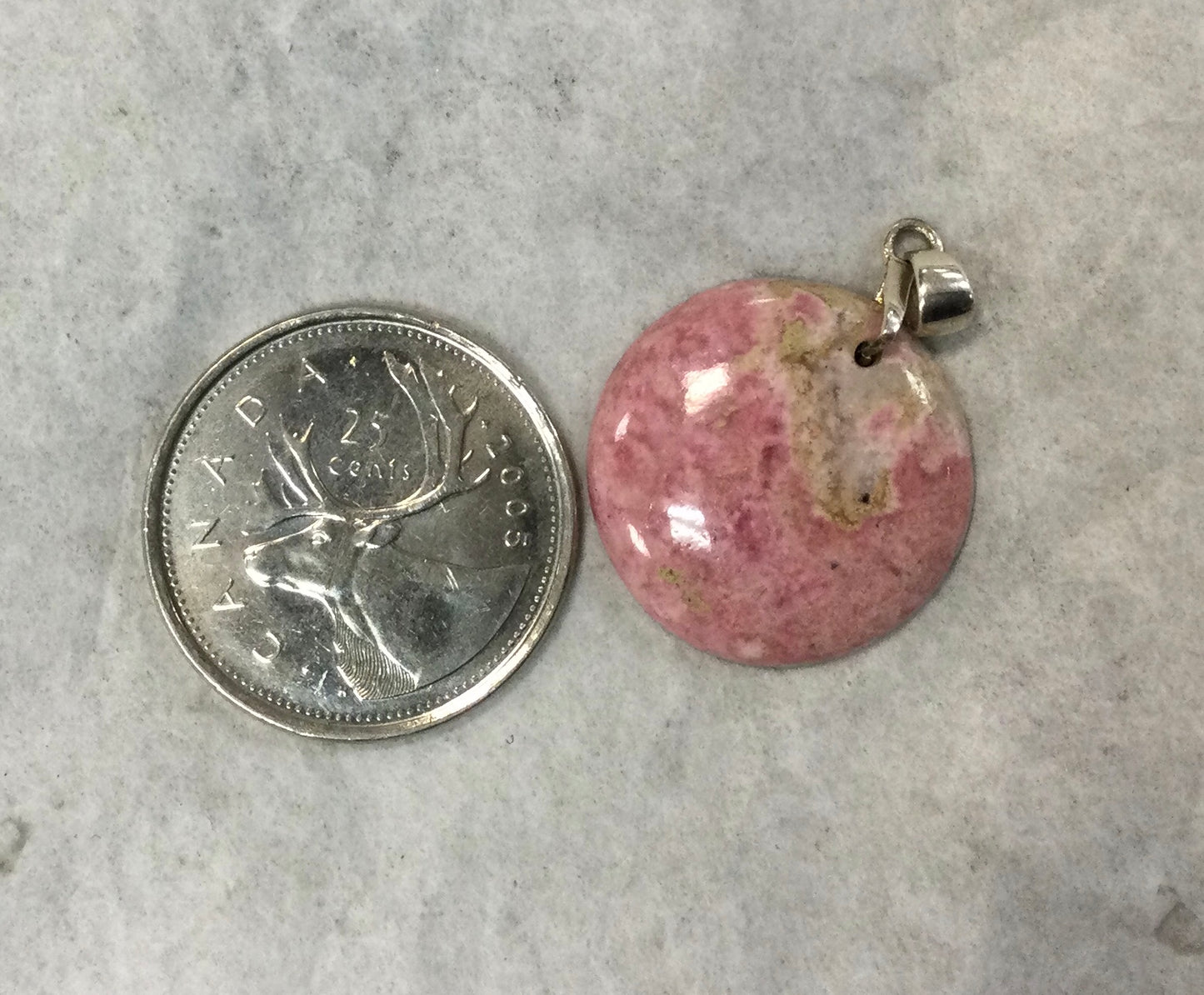 Round Rhodonite Pendant