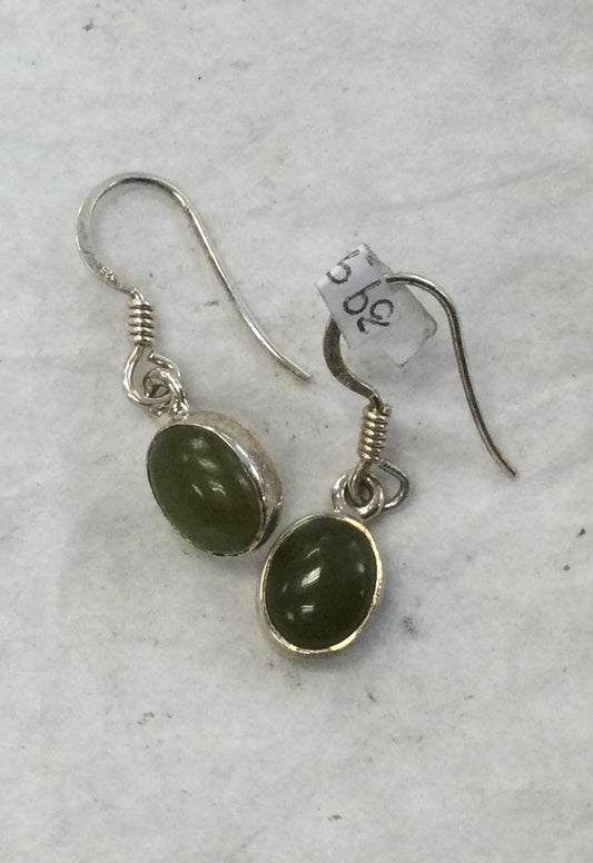 Moss Opal Oval Hook Earrings