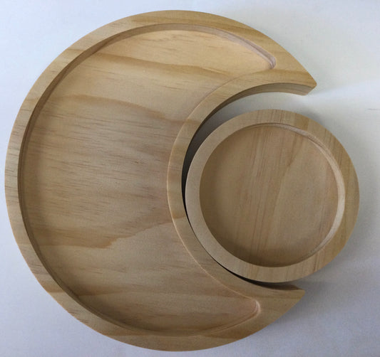 Wooden Moon Tray Set