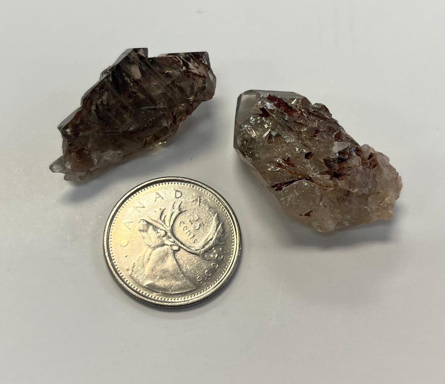 Red Epidote in Quartz