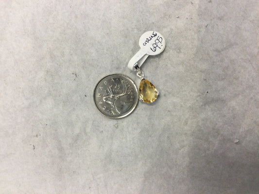 Faceted Teardrop Citrine Pendant