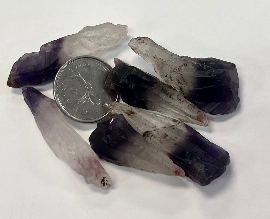 Small Rough Amethyst Cacoxenite Points