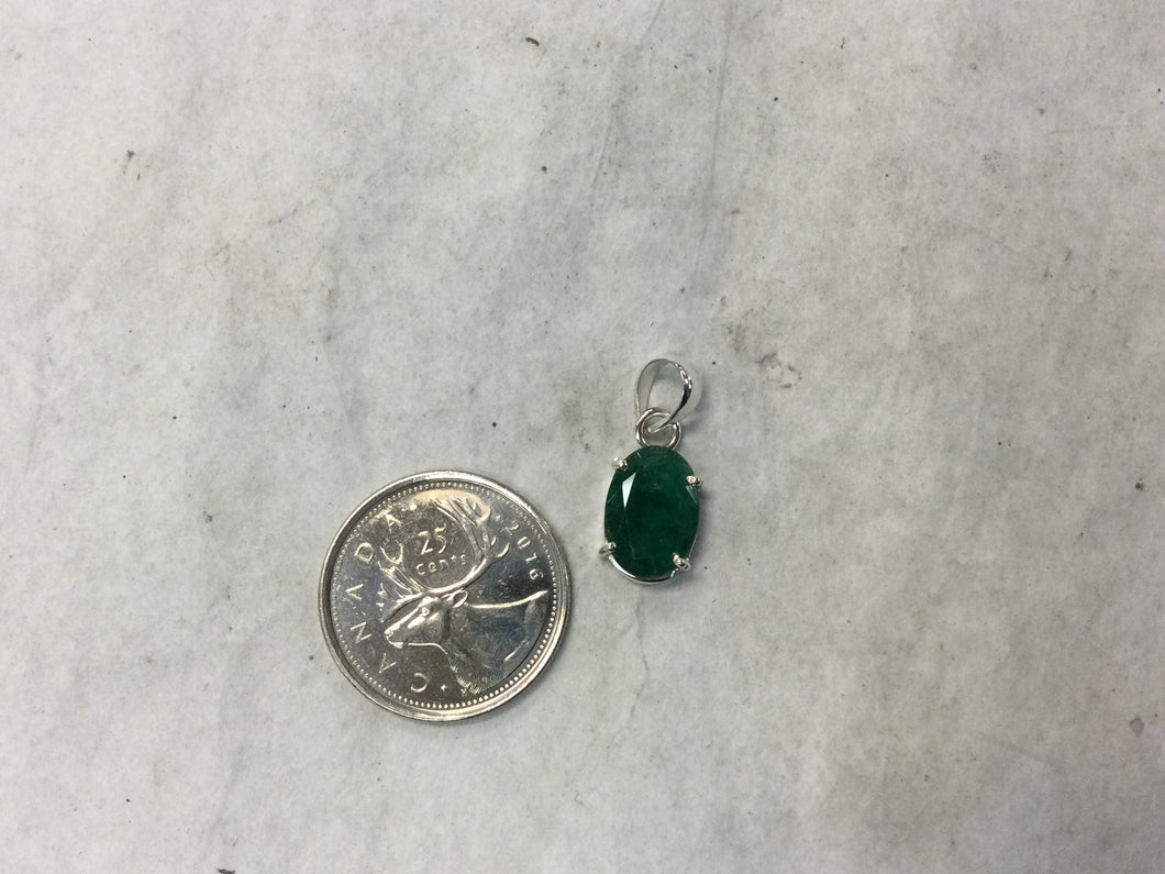High Grade Sterling Silver Emerald Pendant