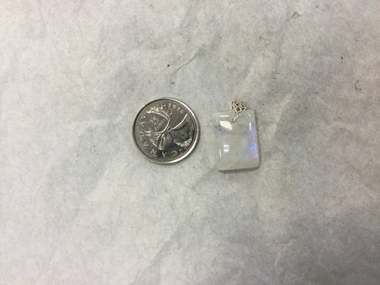 Rectangle Rainbow Moonstone Pendant