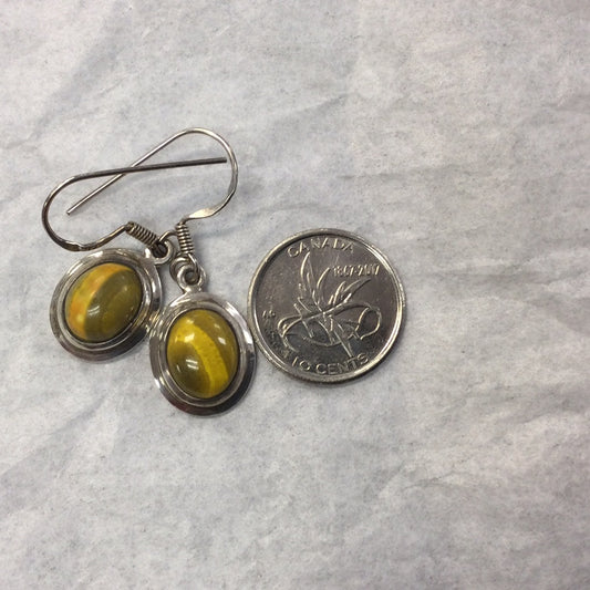 Bumblebee Jasper Earrings, Drop Oval