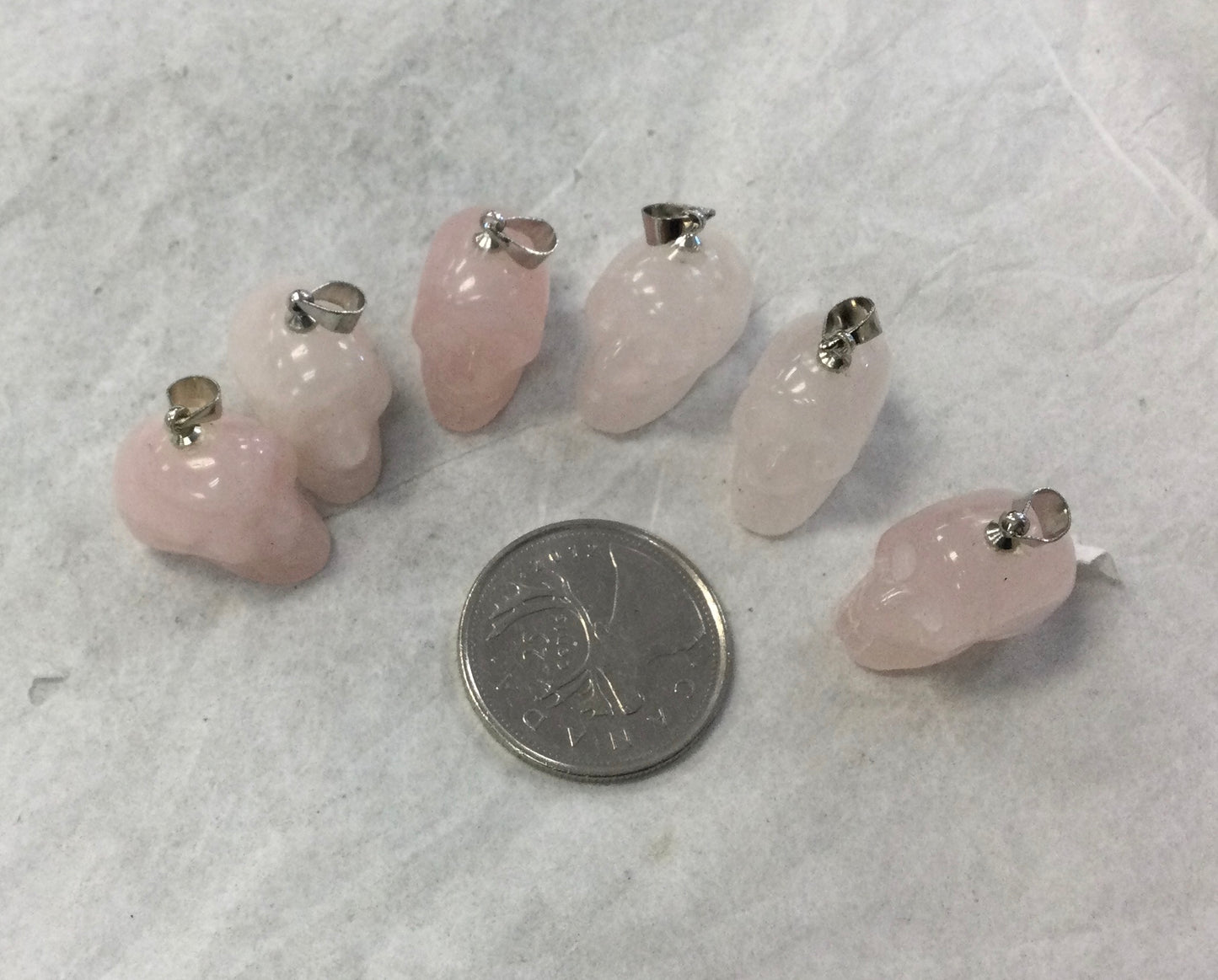 Rose Quartz Skull Pendant