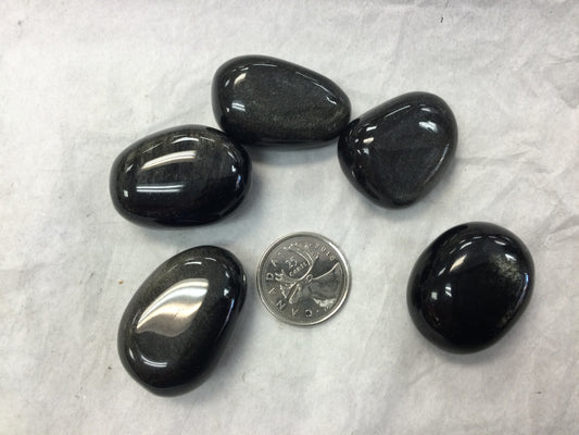 Silver Sheen Obsidian, Tumbled
