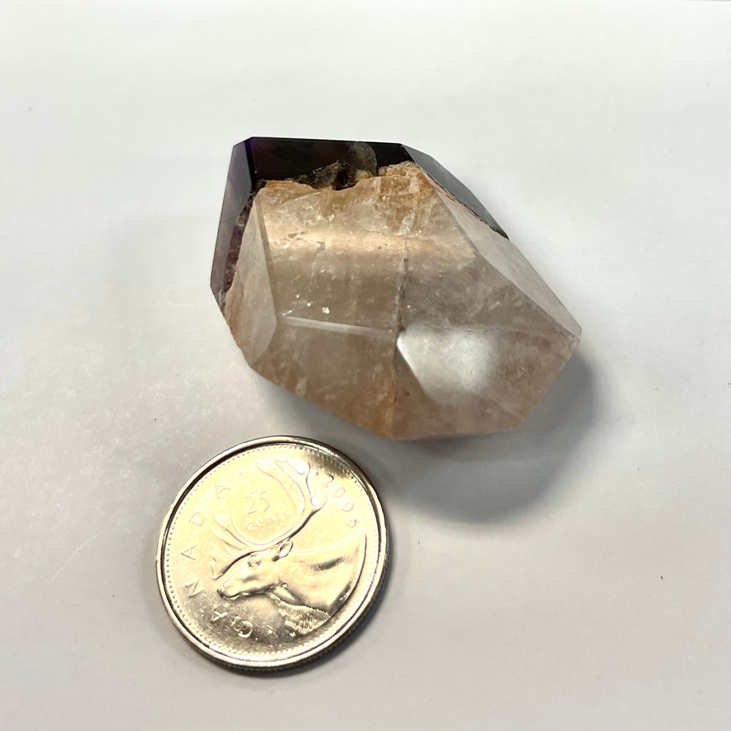 High Grade Faceted Cacoxenite Amethyst Point (Red Top from North Bay, ON)