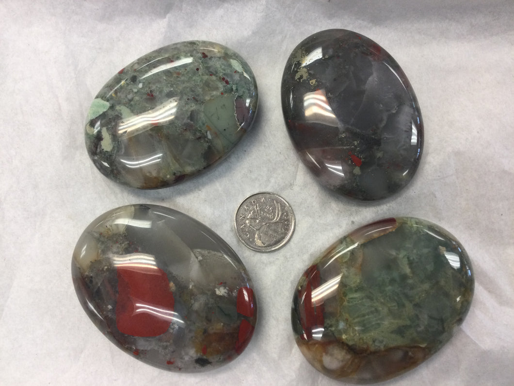 Bloodstone with Chalcedony Inclusions Palm Stone