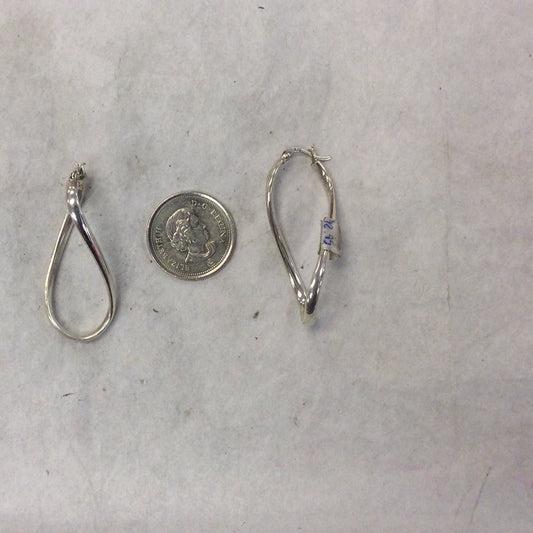 Silver Twisted Hoop Earring
