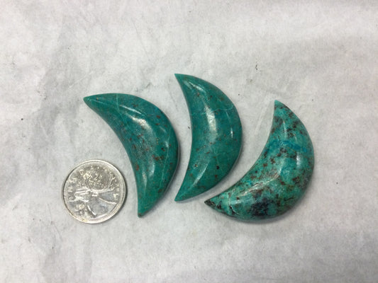 Chrysocolla Crescent Moons