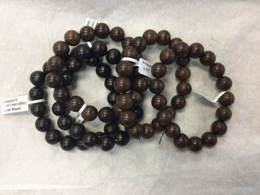 Purple Rosewood Wood Bead Bracelets 12mm