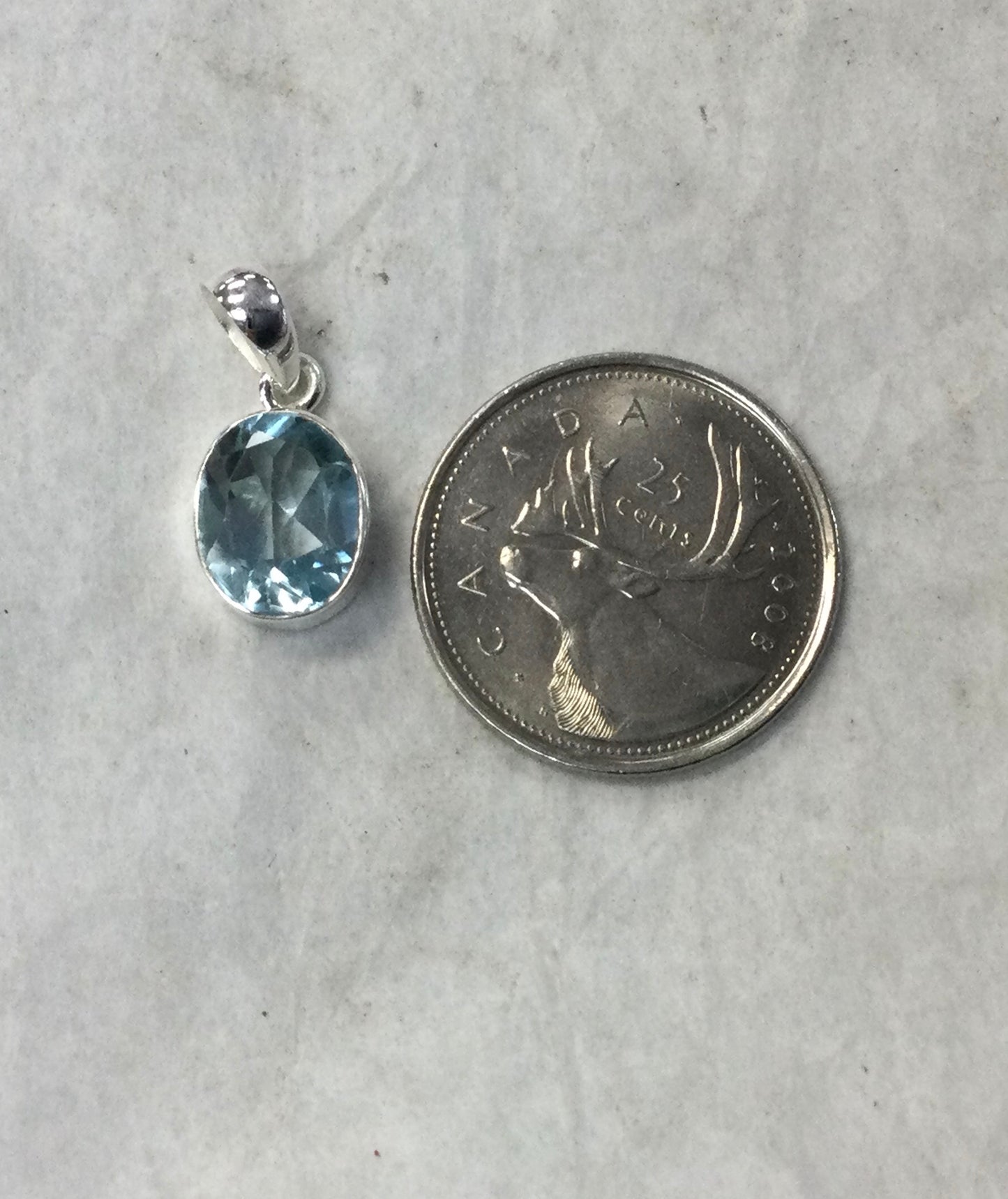 Blue Topaz Oval Pendant