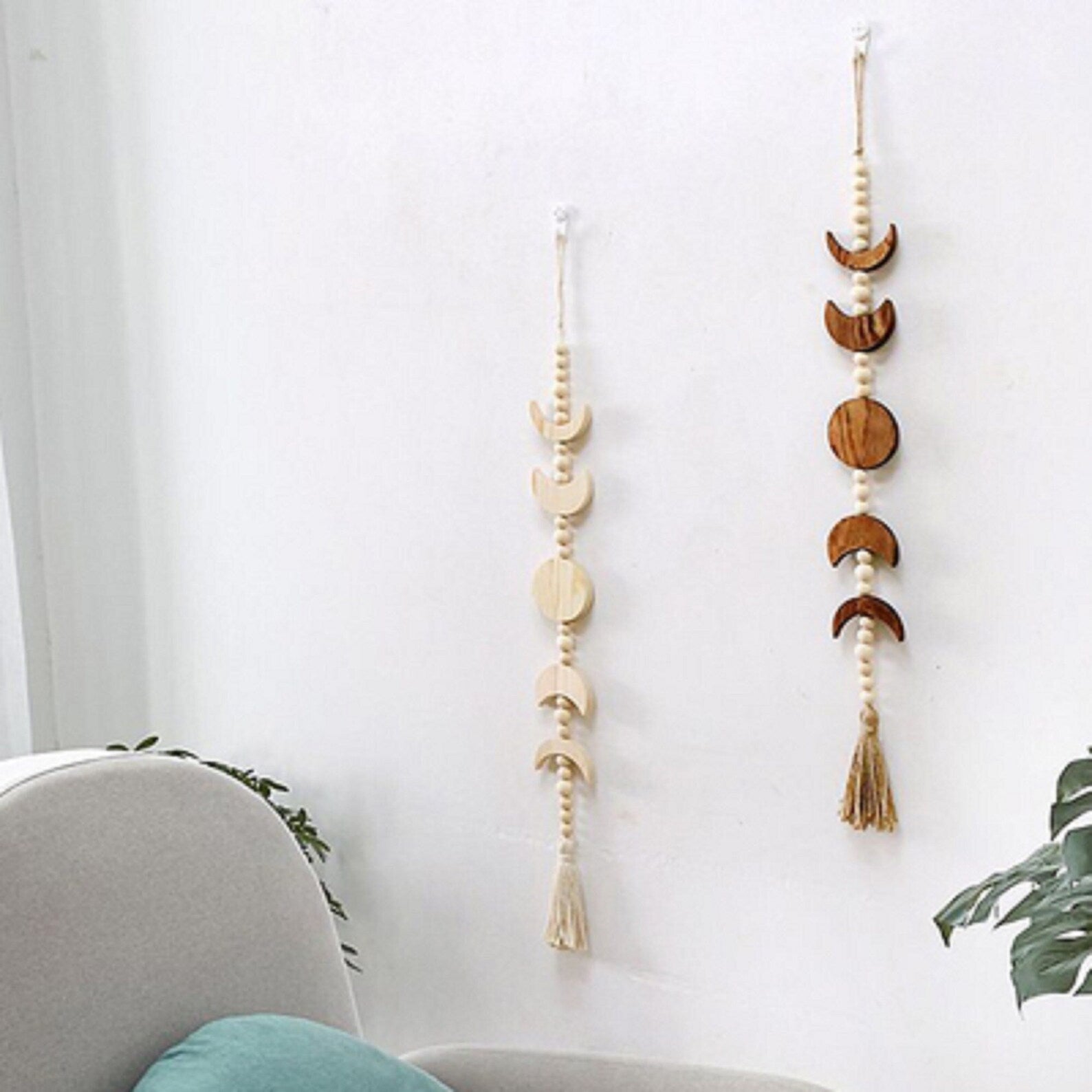 Hanging Wooden Bead & Moon String – Planet Botanix Ottawa